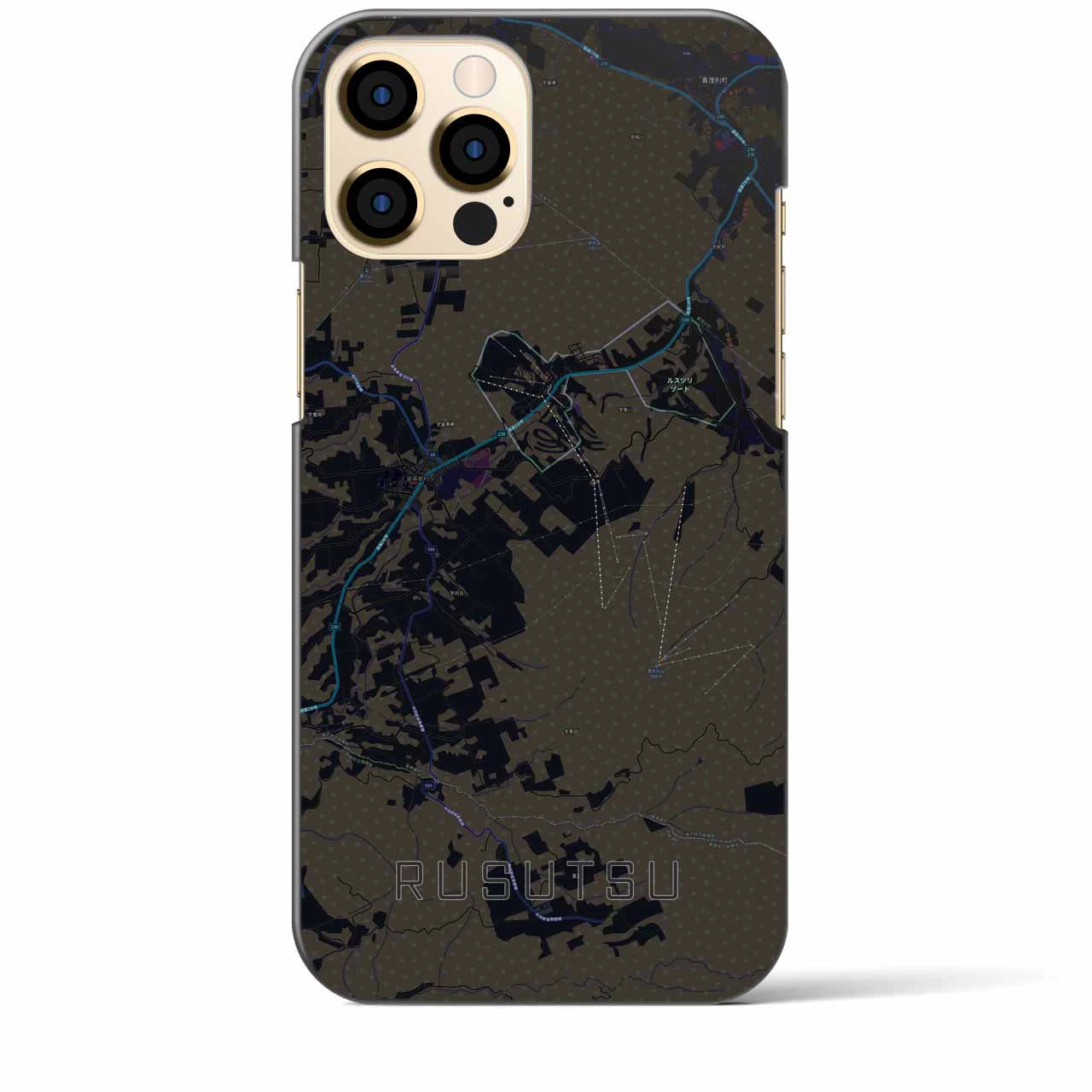 【留寿都(北海道)】地図柄iPhoneケース(バックカバータイプ)