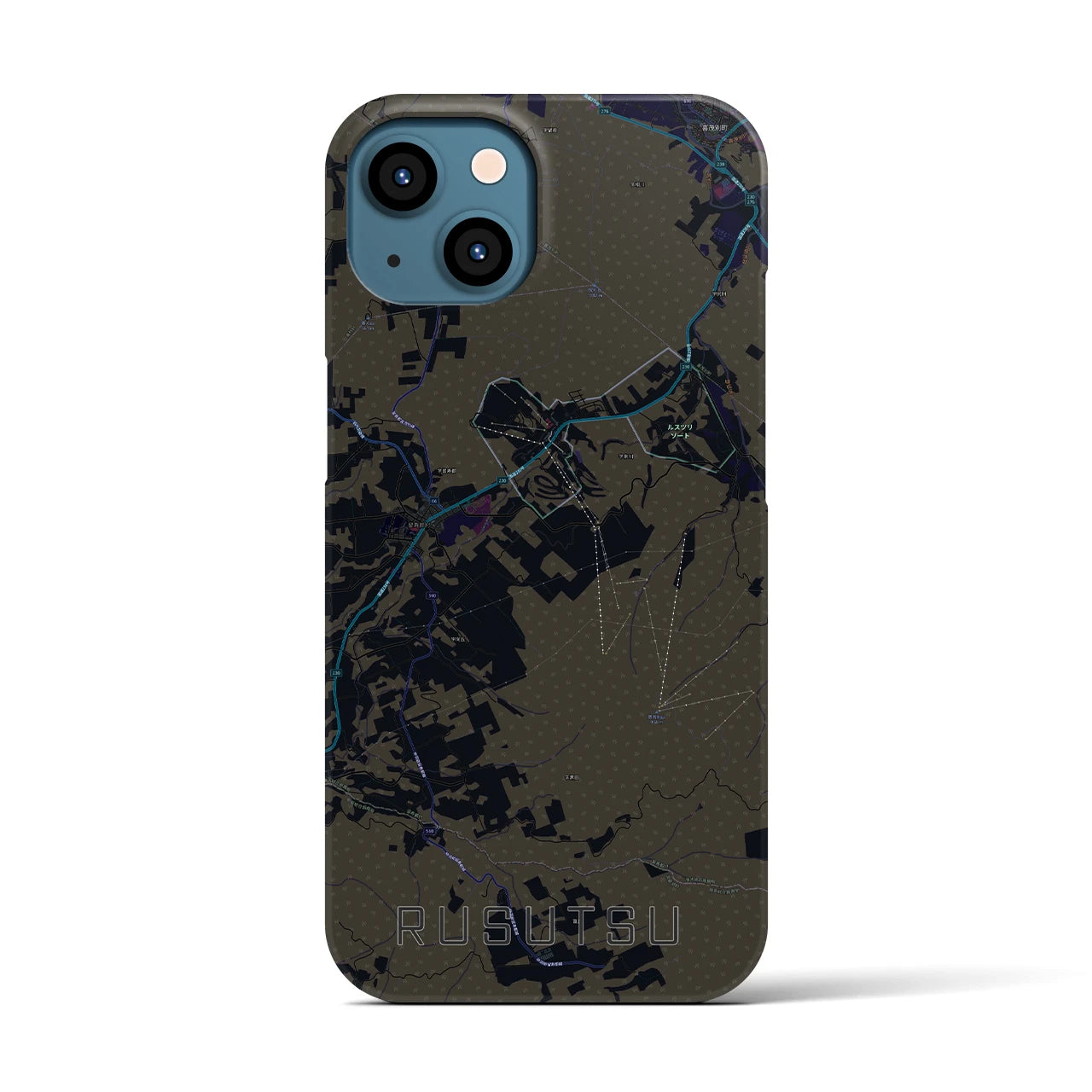 【留寿都(北海道)】地図柄iPhoneケース(バックカバータイプ)