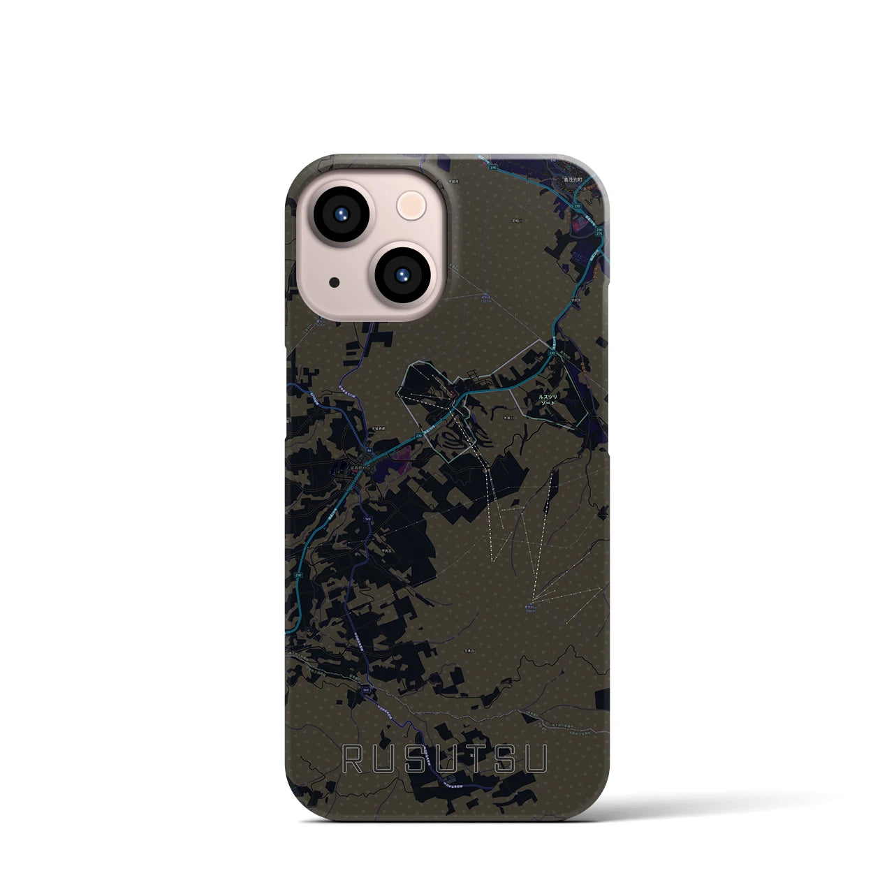 【留寿都(北海道)】地図柄iPhoneケース(バックカバータイプ)