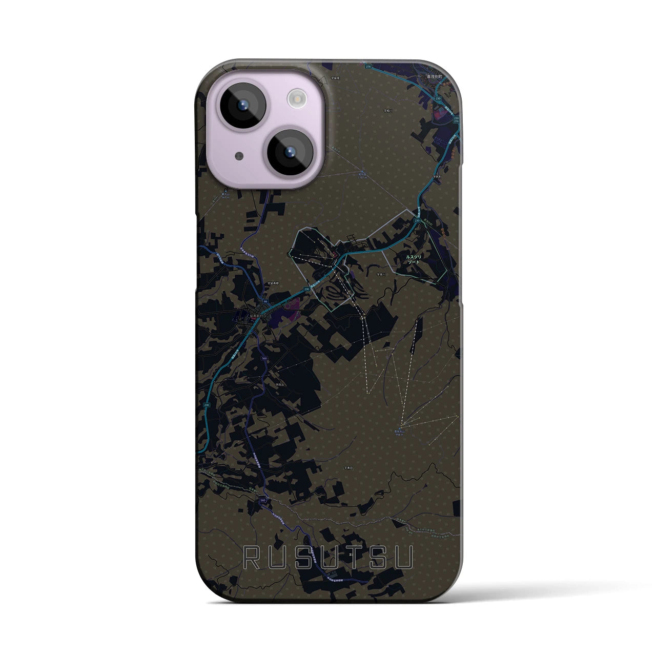 【留寿都(北海道)】地図柄iPhoneケース(バックカバータイプ)