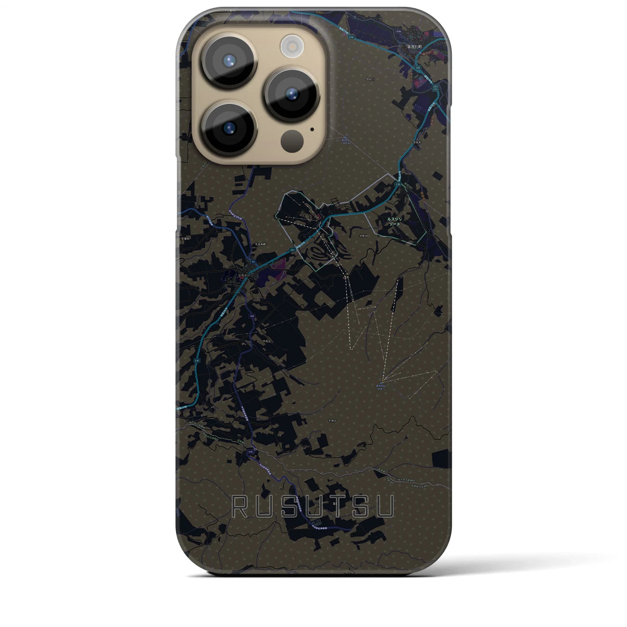 【留寿都(北海道)】地図柄iPhoneケース(バックカバータイプ)