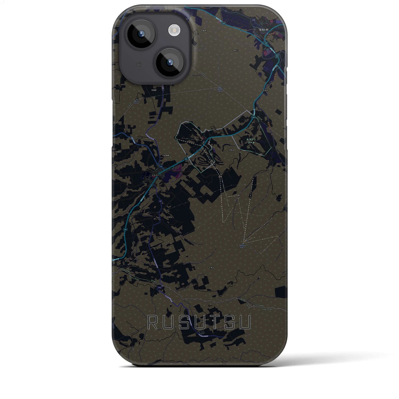 【留寿都(北海道)】地図柄iPhoneケース(バックカバータイプ)