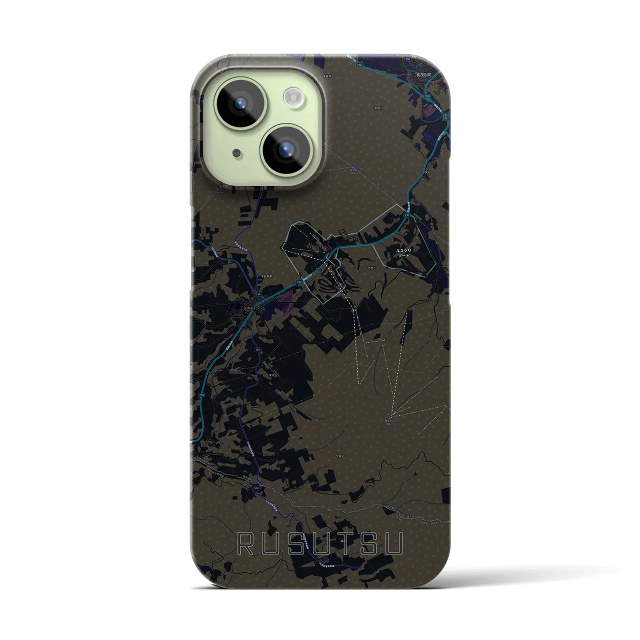 【留寿都(北海道)】地図柄iPhoneケース(バックカバータイプ)
