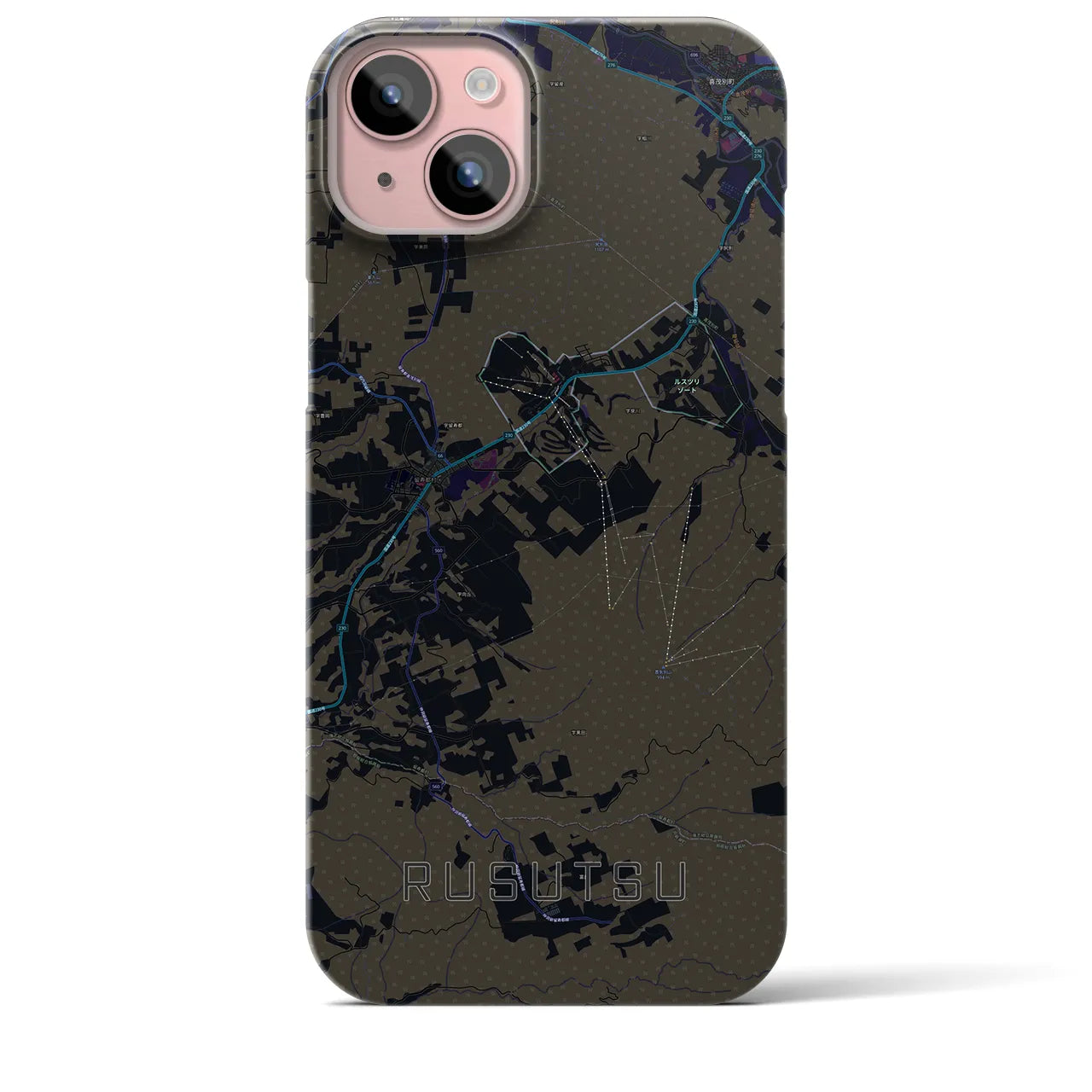 【留寿都(北海道)】地図柄iPhoneケース(バックカバータイプ)