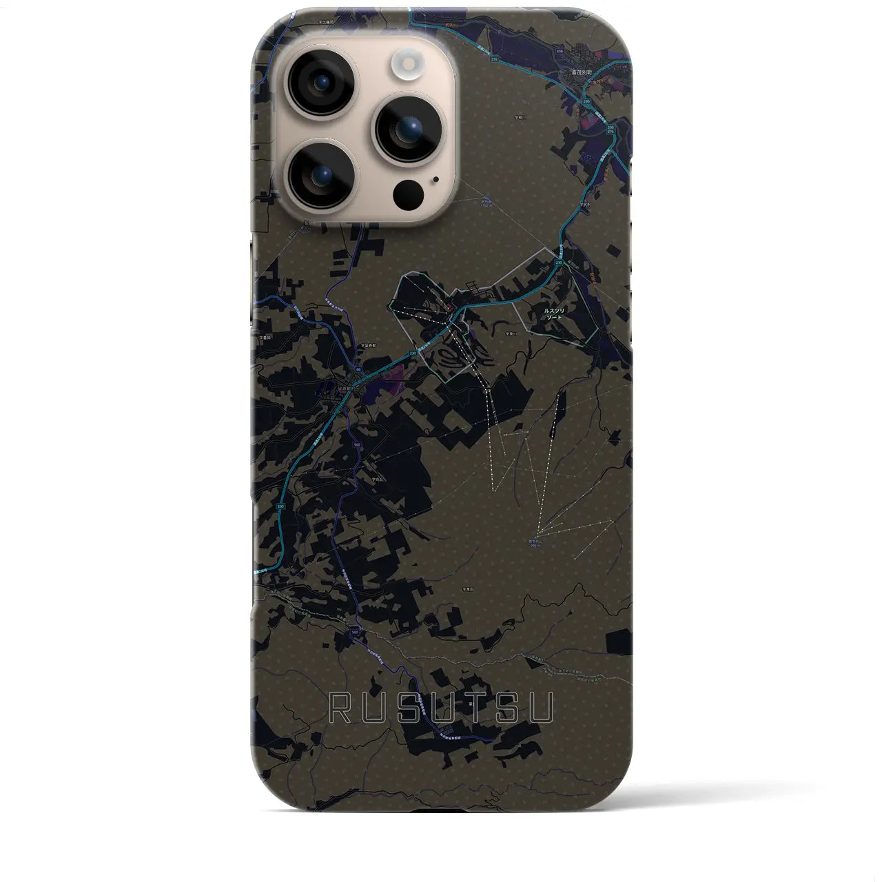 【留寿都(北海道)】地図柄iPhoneケース(バックカバータイプ)