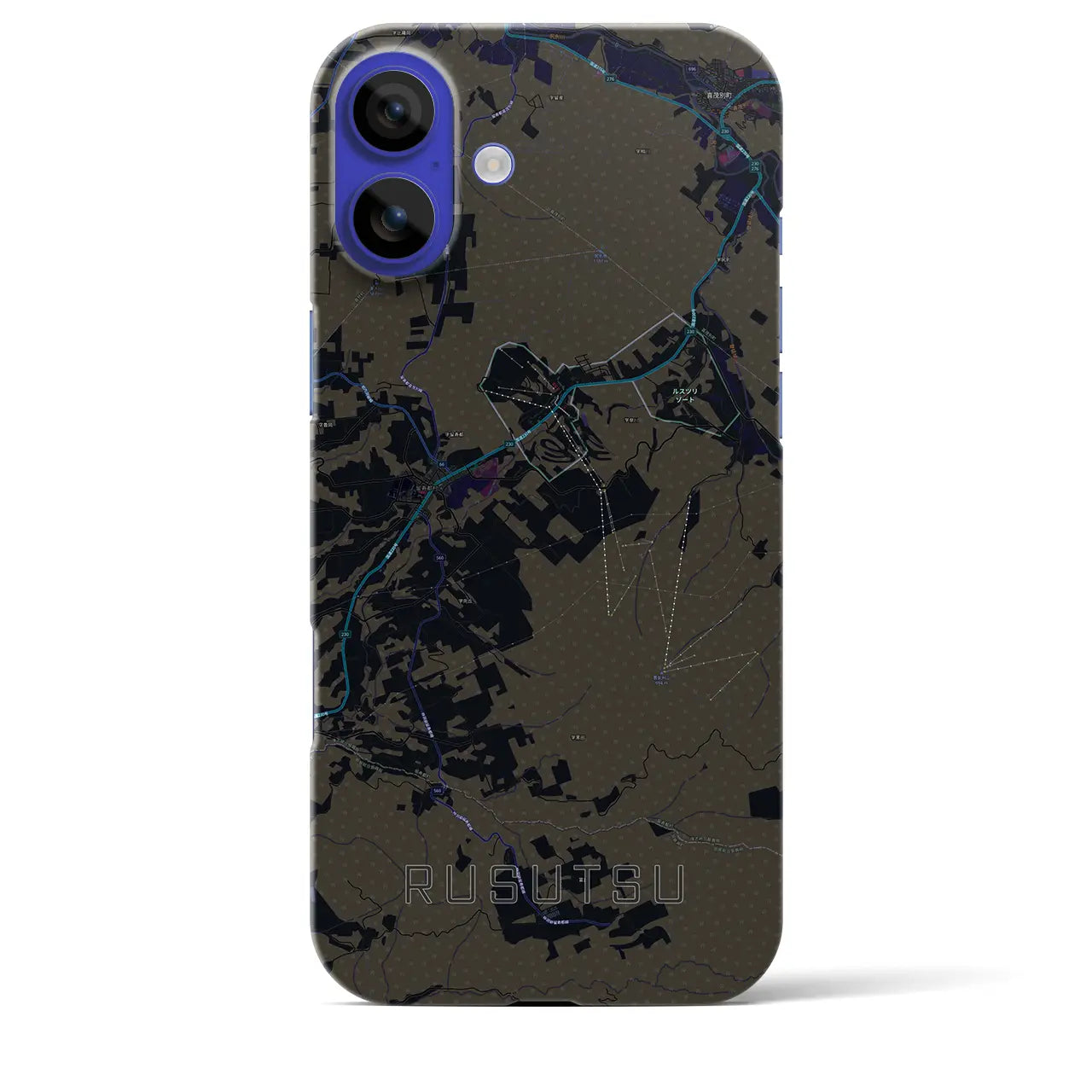 【留寿都(北海道)】地図柄iPhoneケース(バックカバータイプ)