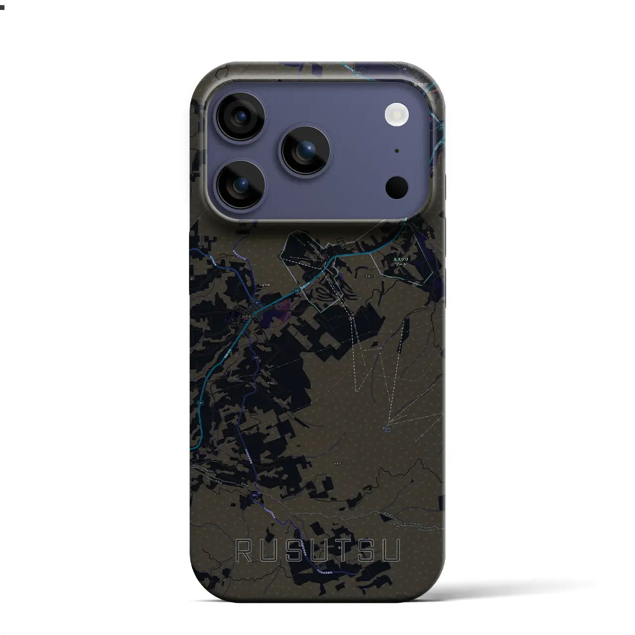 【留寿都(北海道)】地図柄iPhoneケース(バックカバータイプ)