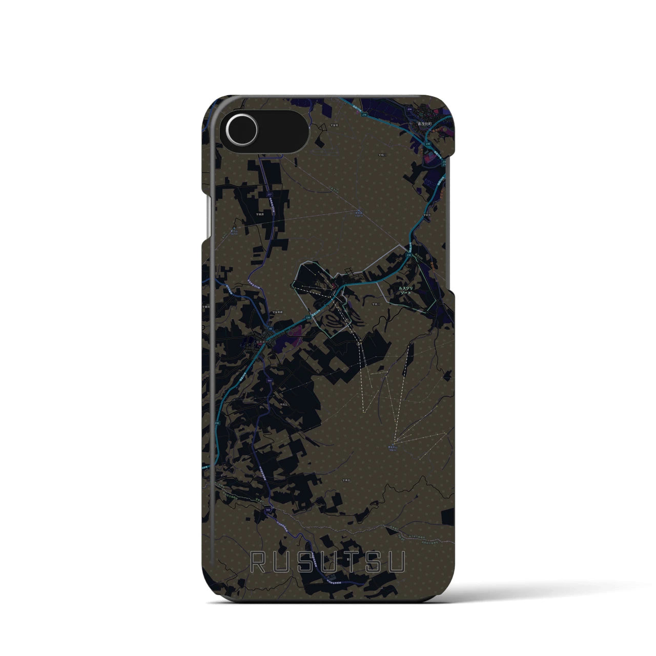 【留寿都(北海道)】地図柄iPhoneケース(バックカバータイプ)