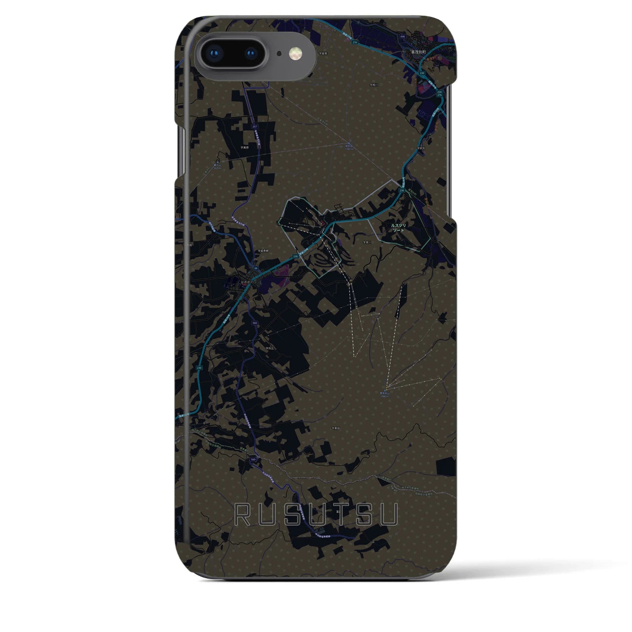 【留寿都(北海道)】地図柄iPhoneケース(バックカバータイプ)