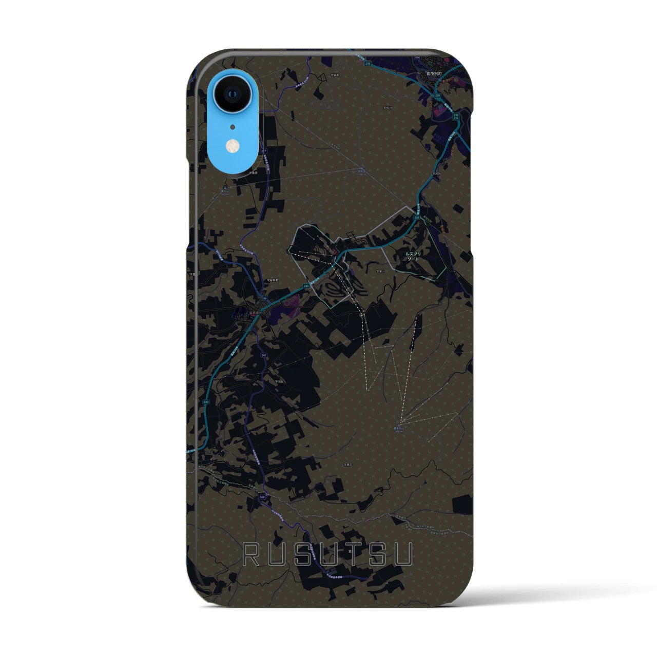 【留寿都(北海道)】地図柄iPhoneケース(バックカバータイプ)