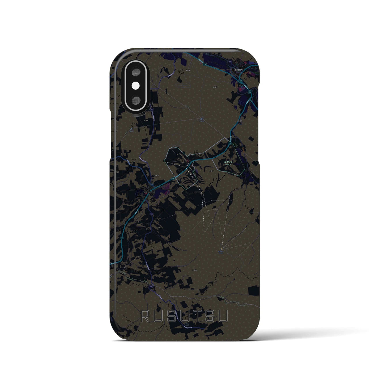 【留寿都(北海道)】地図柄iPhoneケース(バックカバータイプ)