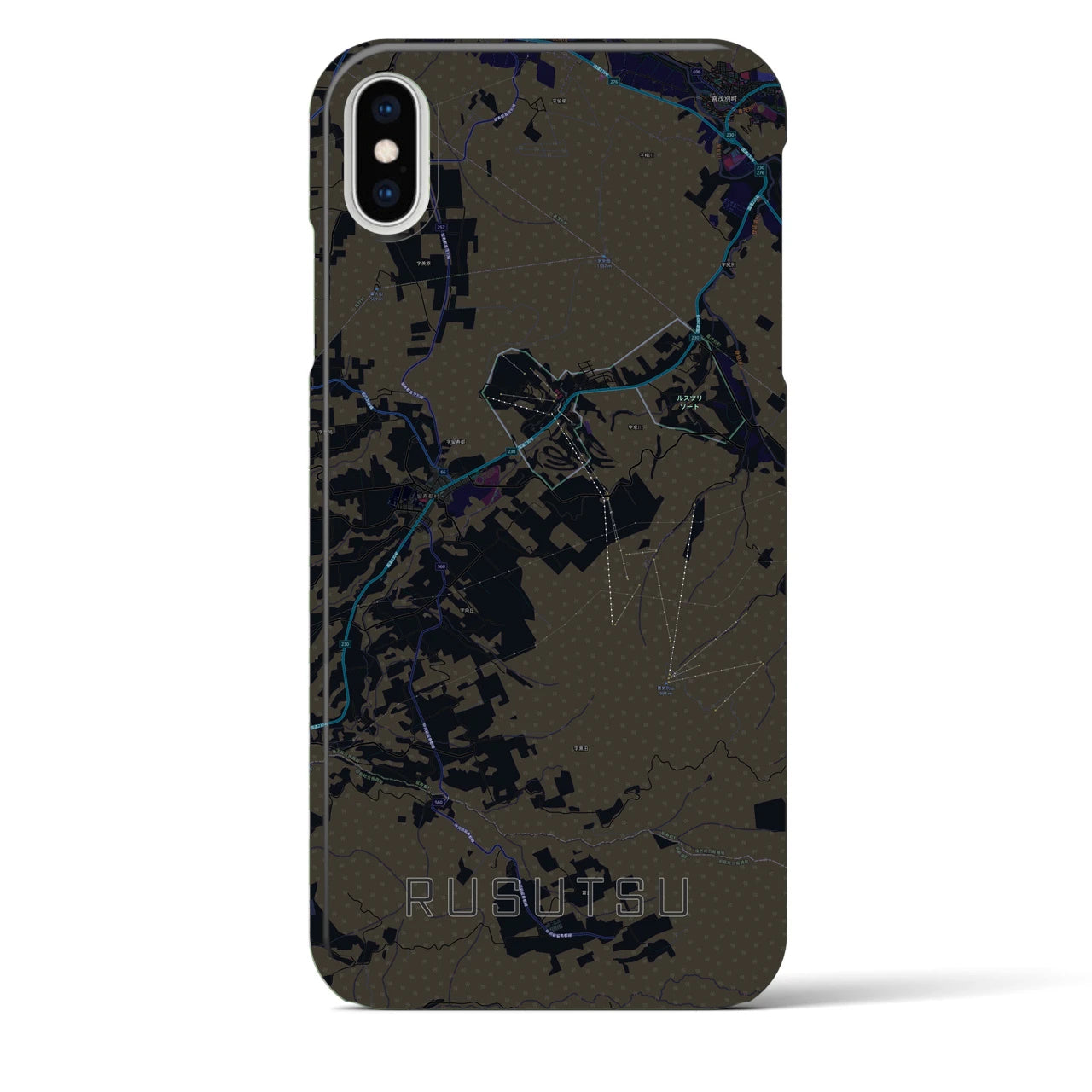 【留寿都(北海道)】地図柄iPhoneケース(バックカバータイプ)