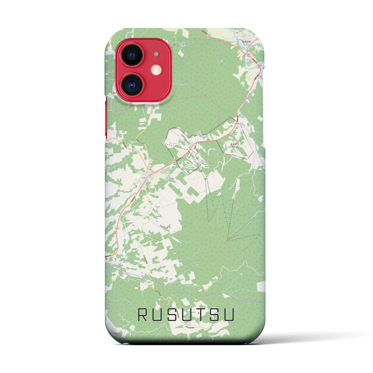 【留寿都(北海道)】地図柄iPhoneケース(バックカバータイプ)