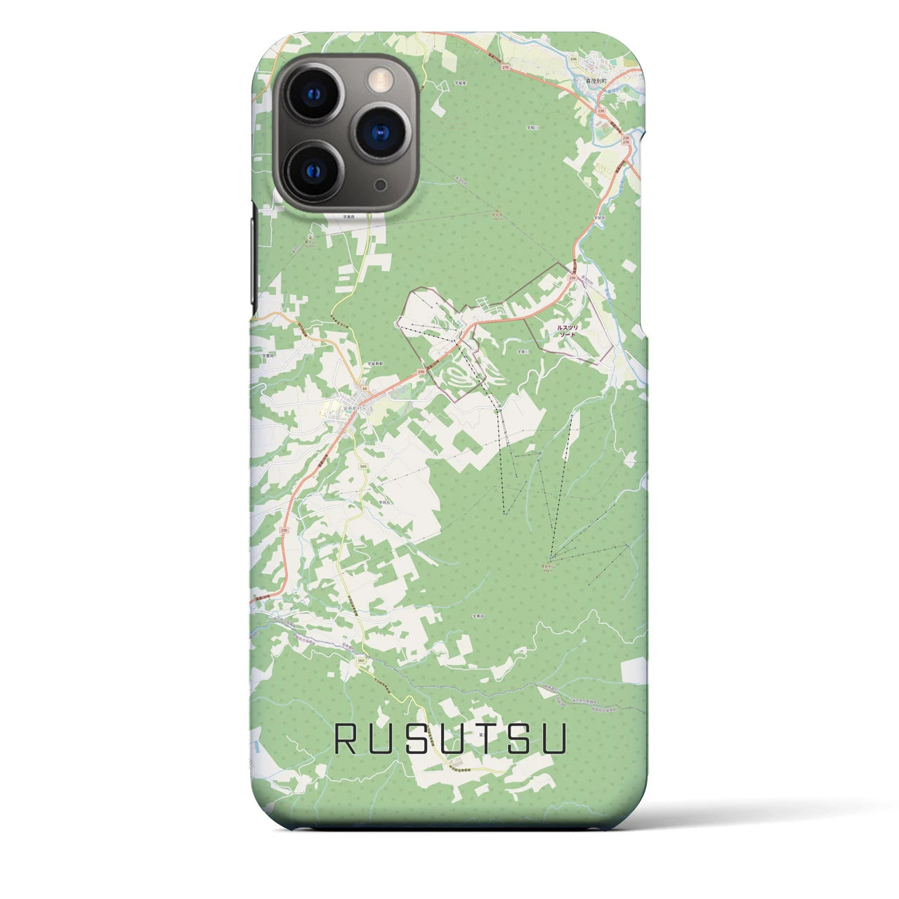 【留寿都(北海道)】地図柄iPhoneケース(バックカバータイプ)