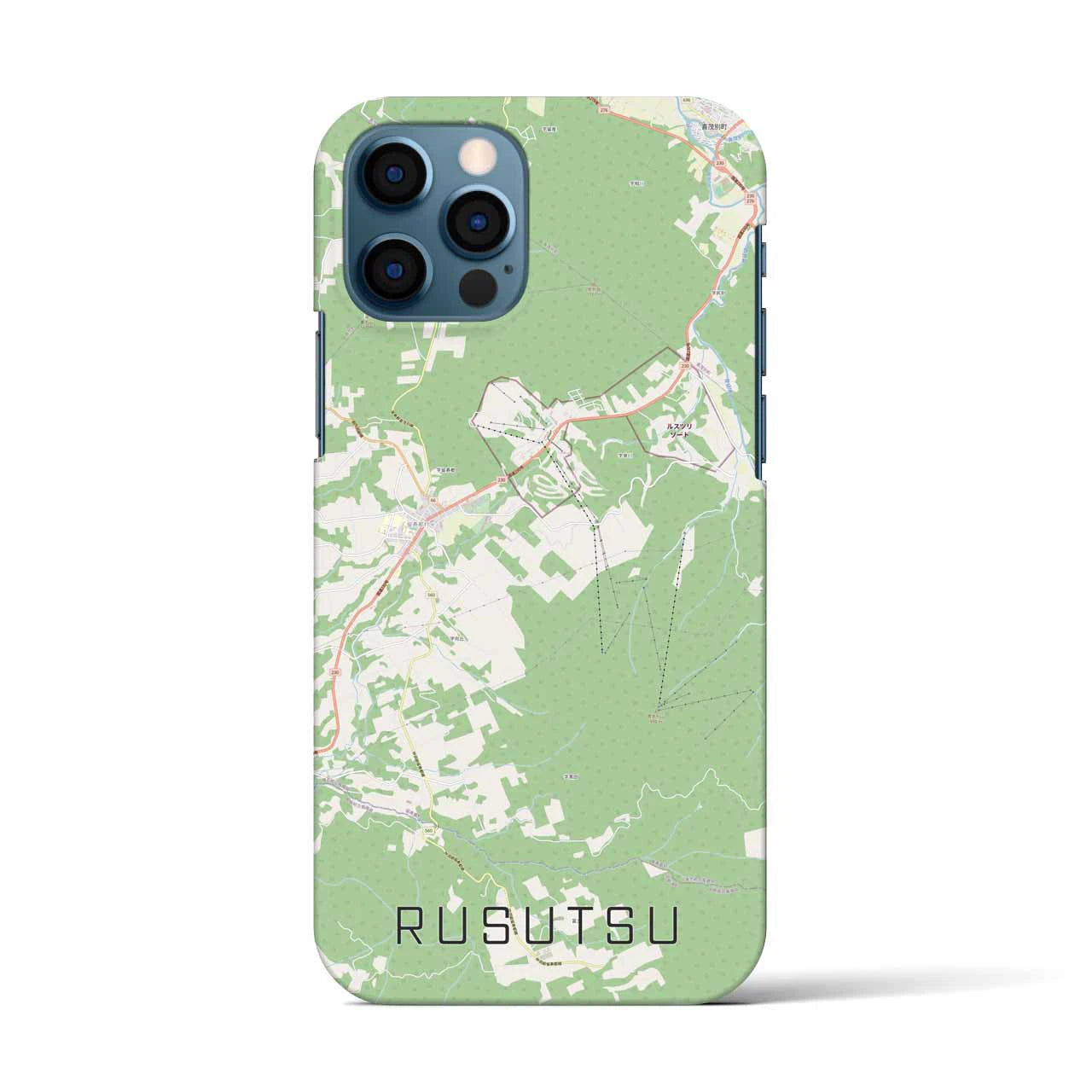 【留寿都(北海道)】地図柄iPhoneケース(バックカバータイプ)