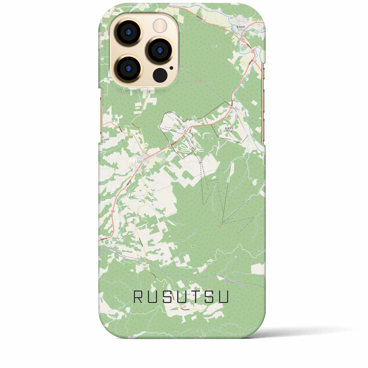 【留寿都(北海道)】地図柄iPhoneケース(バックカバータイプ)