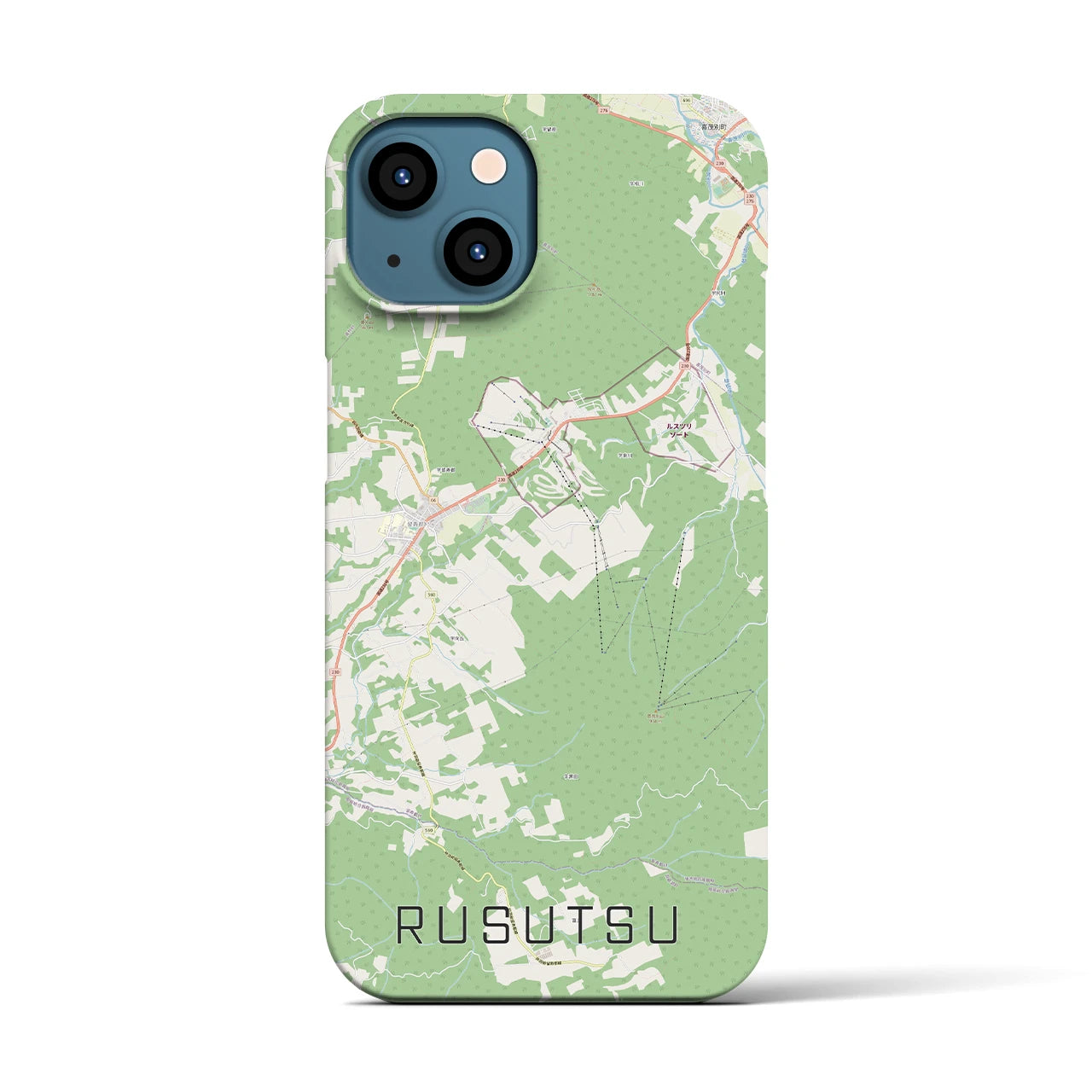 【留寿都(北海道)】地図柄iPhoneケース(バックカバータイプ)