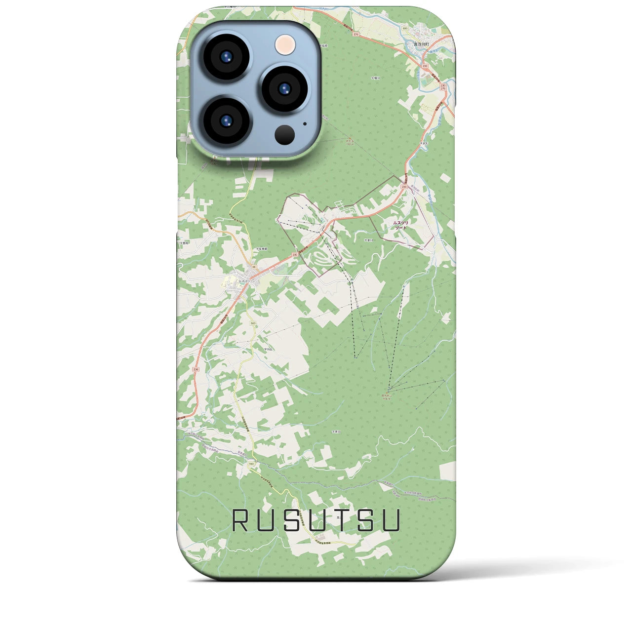 【留寿都(北海道)】地図柄iPhoneケース(バックカバータイプ)