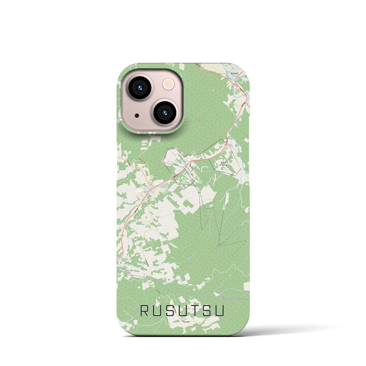 【留寿都(北海道)】地図柄iPhoneケース(バックカバータイプ)