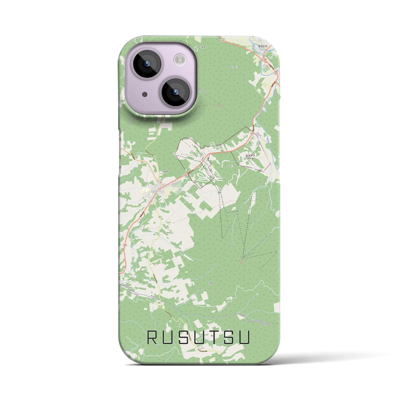【留寿都(北海道)】地図柄iPhoneケース(バックカバータイプ)