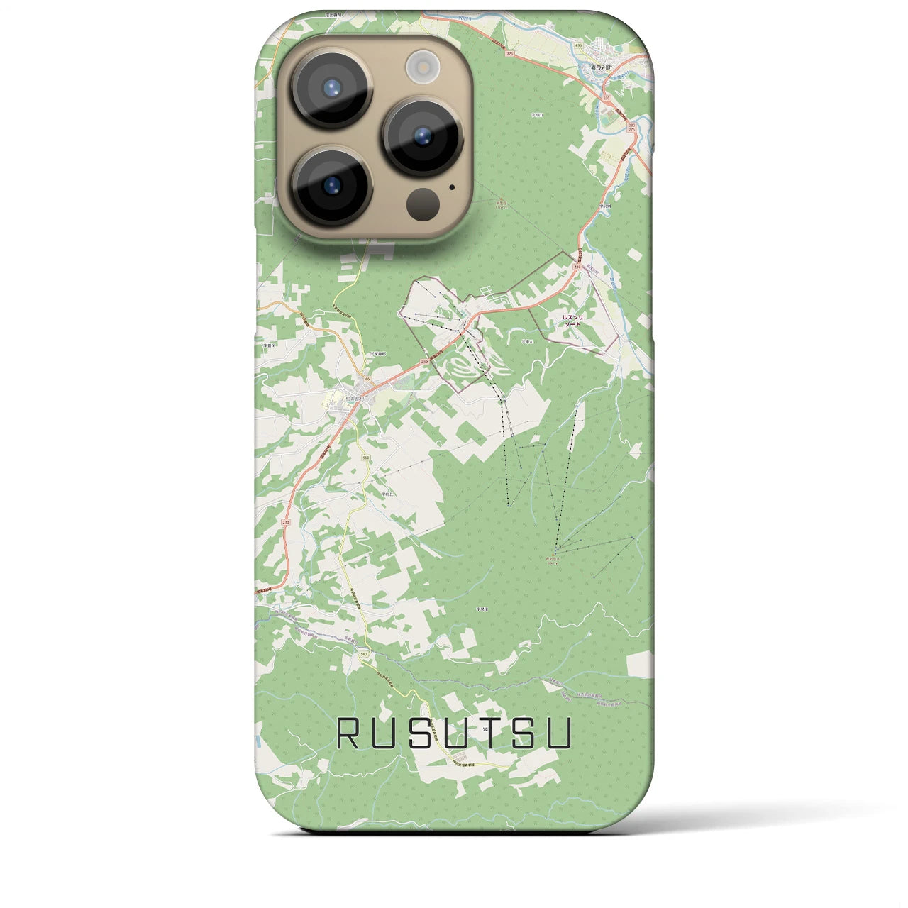 【留寿都(北海道)】地図柄iPhoneケース(バックカバータイプ)