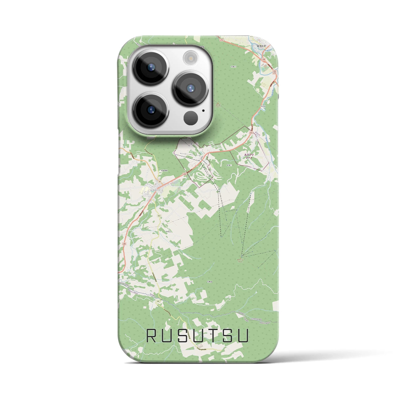 【留寿都(北海道)】地図柄iPhoneケース(バックカバータイプ)