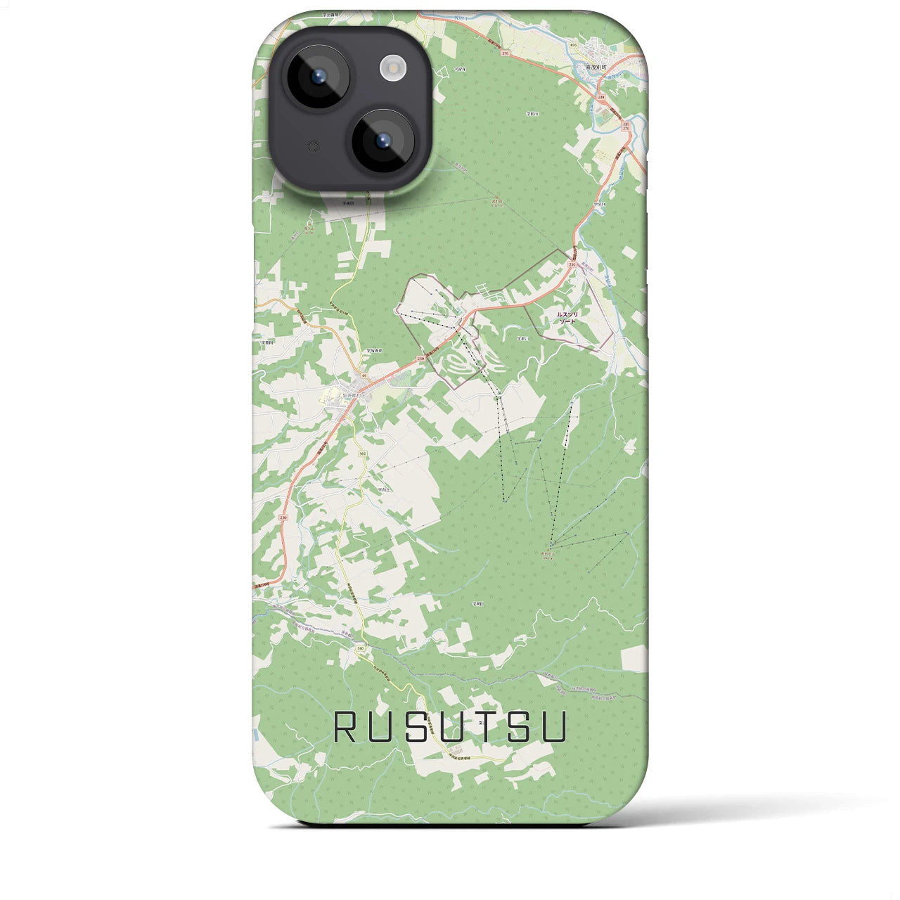 【留寿都(北海道)】地図柄iPhoneケース(バックカバータイプ)