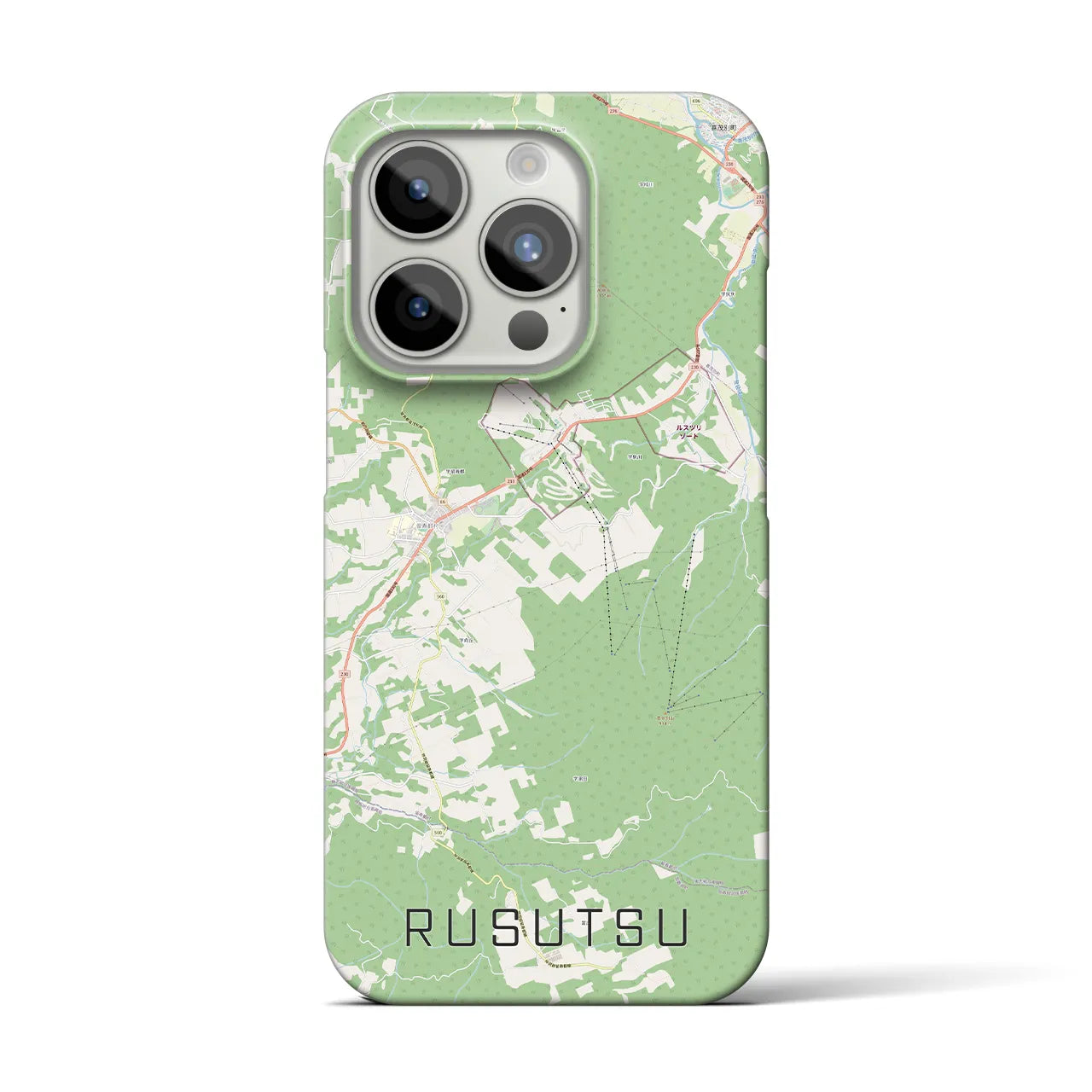【留寿都(北海道)】地図柄iPhoneケース(バックカバータイプ)