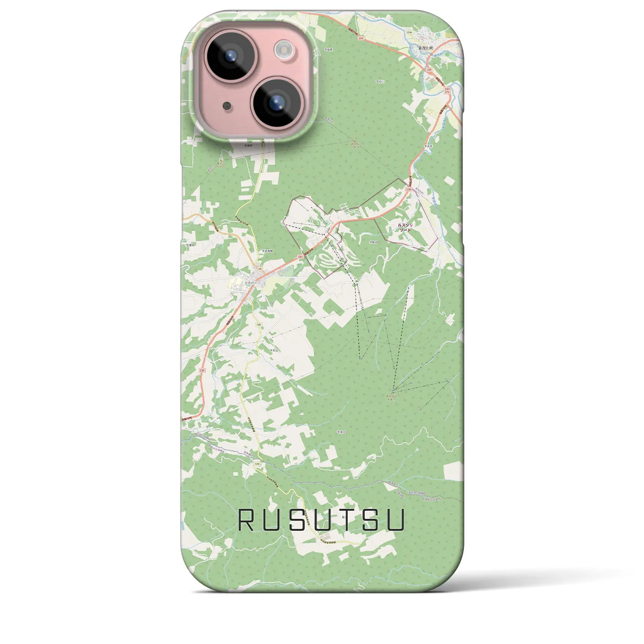 【留寿都(北海道)】地図柄iPhoneケース(バックカバータイプ)