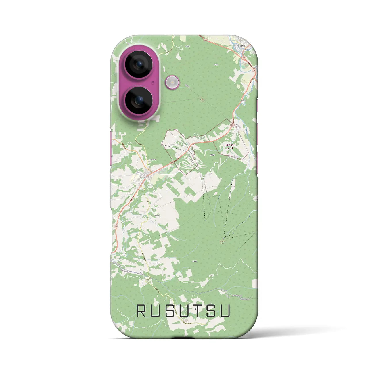 【留寿都(北海道)】地図柄iPhoneケース(バックカバータイプ)