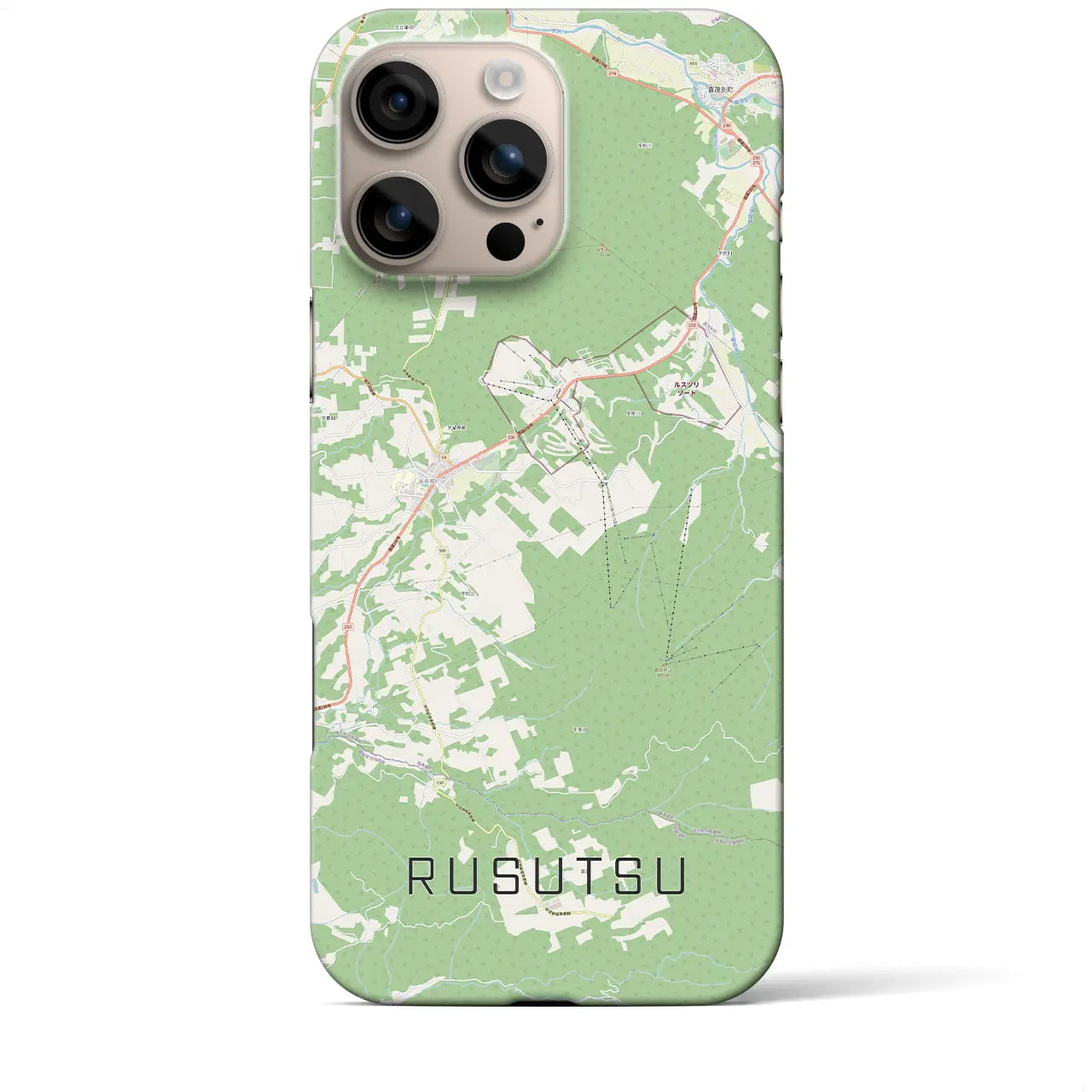 【留寿都(北海道)】地図柄iPhoneケース(バックカバータイプ)