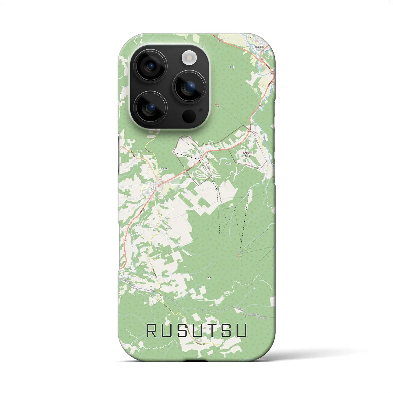 【留寿都(北海道)】地図柄iPhoneケース(バックカバータイプ)