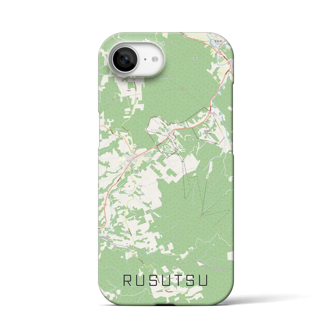 【留寿都(北海道)】地図柄iPhoneケース(バックカバータイプ)