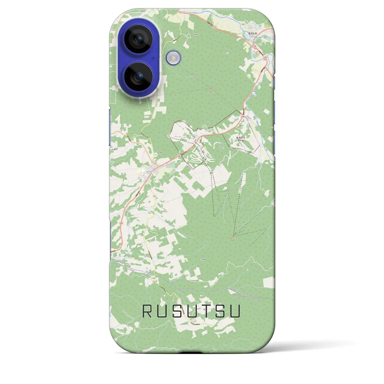 【留寿都(北海道)】地図柄iPhoneケース(バックカバータイプ)