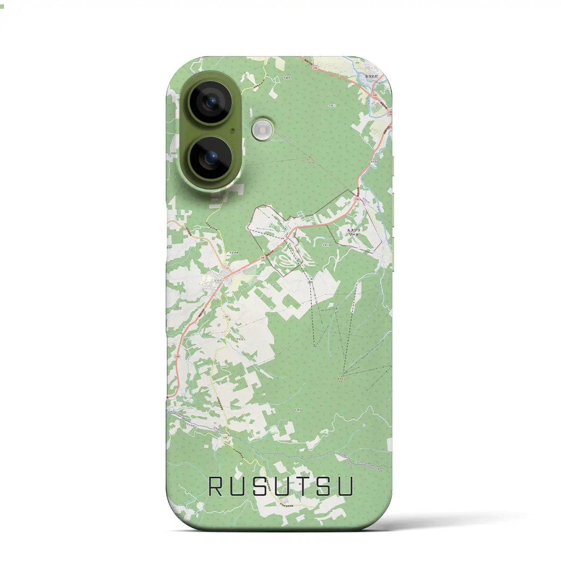 【留寿都(北海道)】地図柄iPhoneケース(バックカバータイプ)ナチュラル・iPhone 17 Pro Max 用
