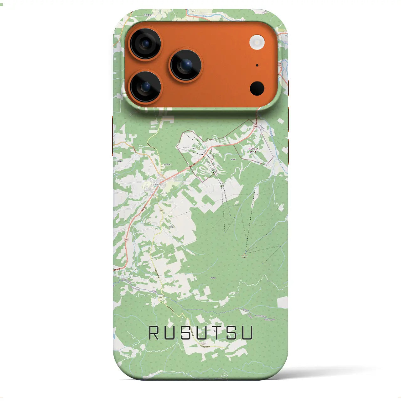 【留寿都(北海道)】地図柄iPhoneケース(バックカバータイプ)