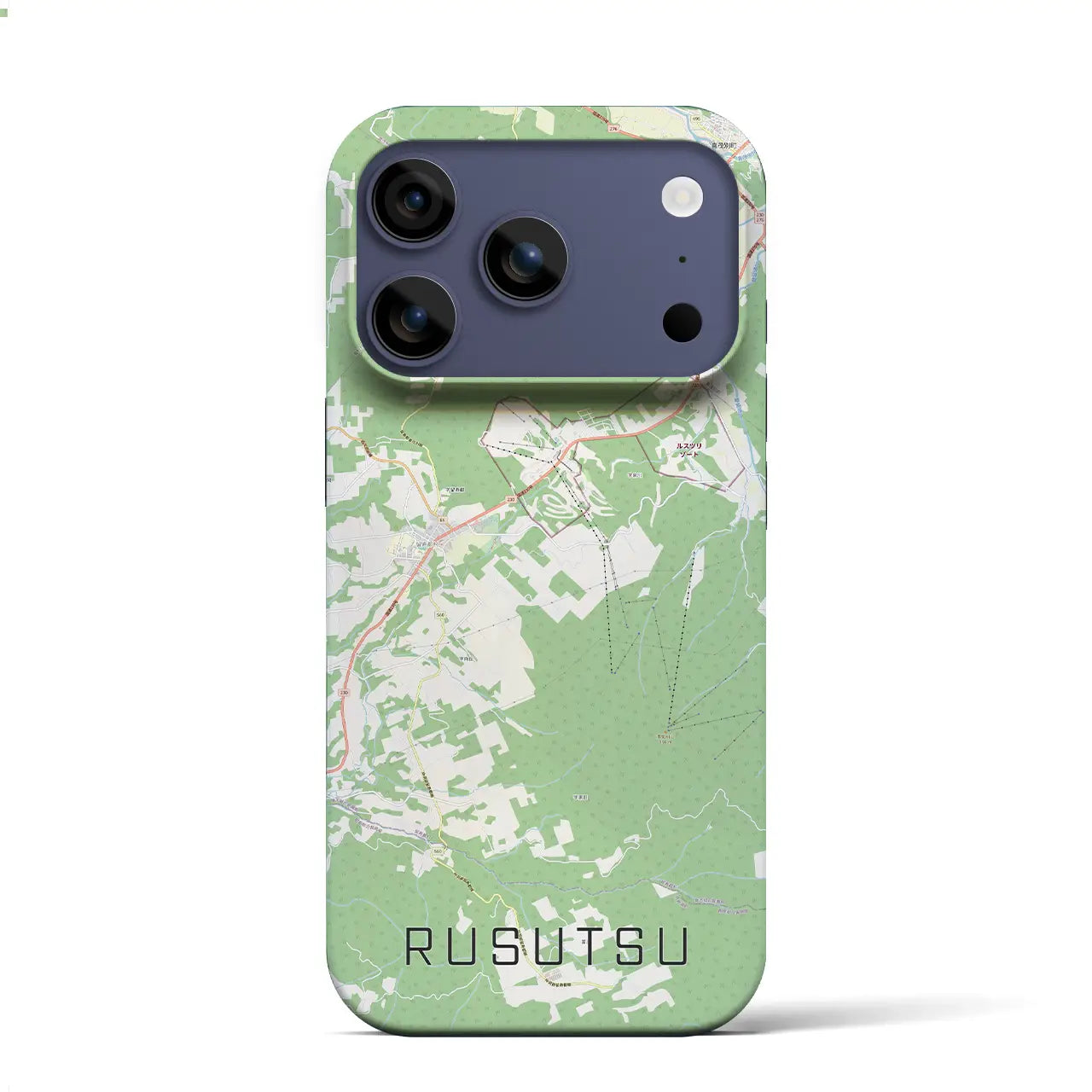 【留寿都(北海道)】地図柄iPhoneケース(バックカバータイプ)