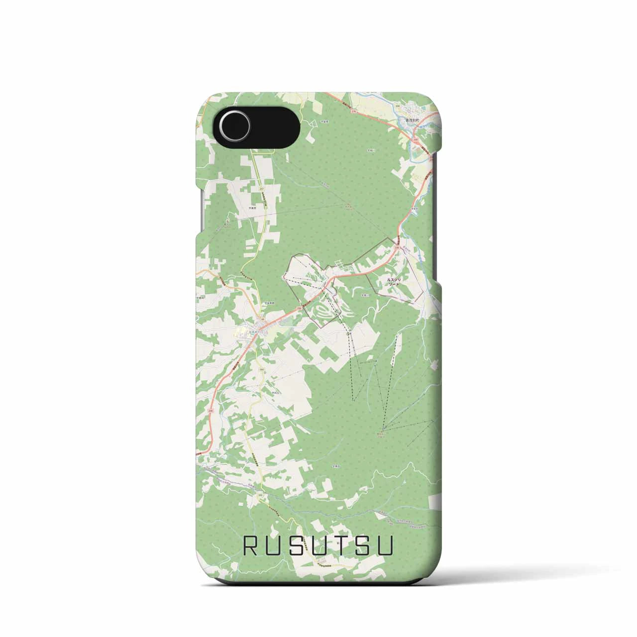 【留寿都(北海道)】地図柄iPhoneケース(バックカバータイプ)