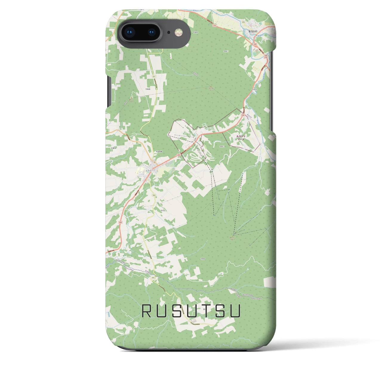 【留寿都(北海道)】地図柄iPhoneケース(バックカバータイプ)