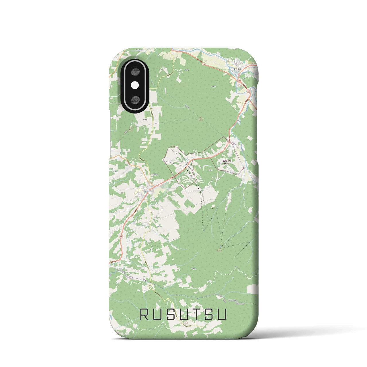 【留寿都(北海道)】地図柄iPhoneケース(バックカバータイプ)