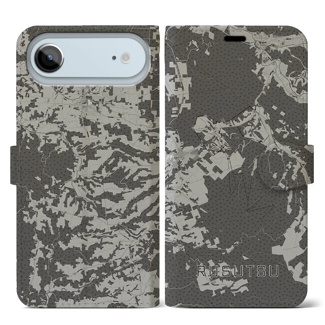【留寿都(北海道)】地図柄iPhoneケース(手帳タイプ)