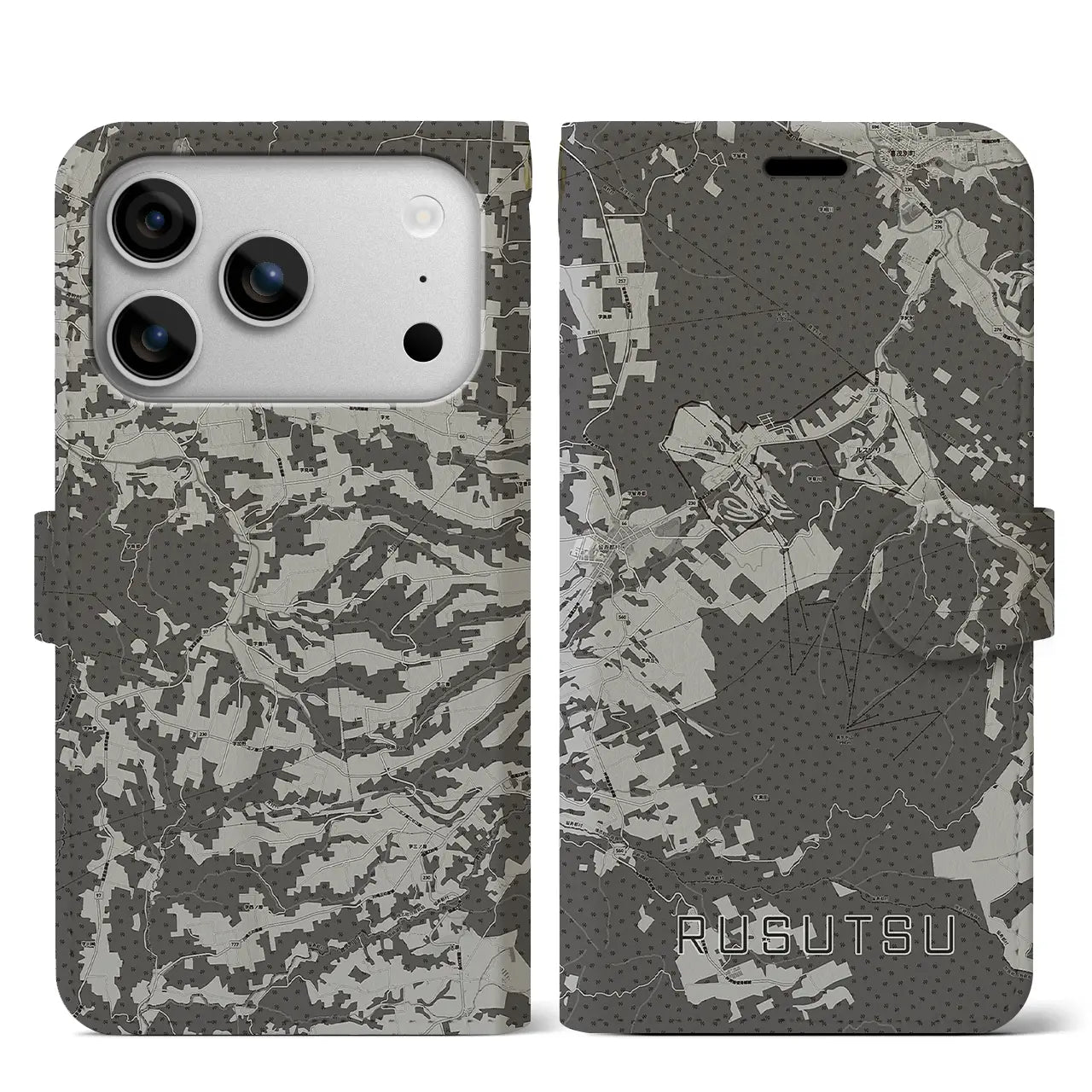 【留寿都(北海道)】地図柄iPhoneケース(手帳タイプ)