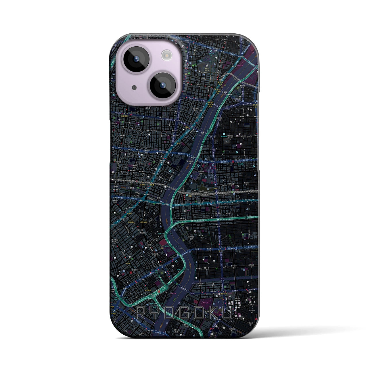 【両国(東京都)】地図柄iPhoneケース(バックカバータイプ)