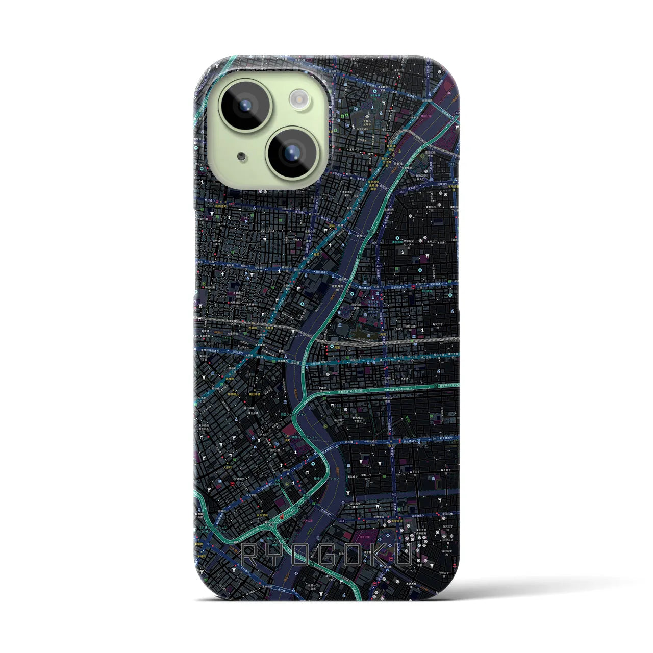 【両国(東京都)】地図柄iPhoneケース(バックカバータイプ)