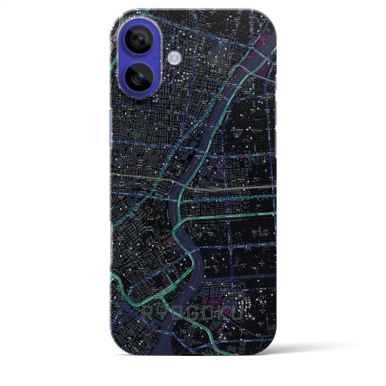 【両国(東京都)】地図柄iPhoneケース(バックカバータイプ)
