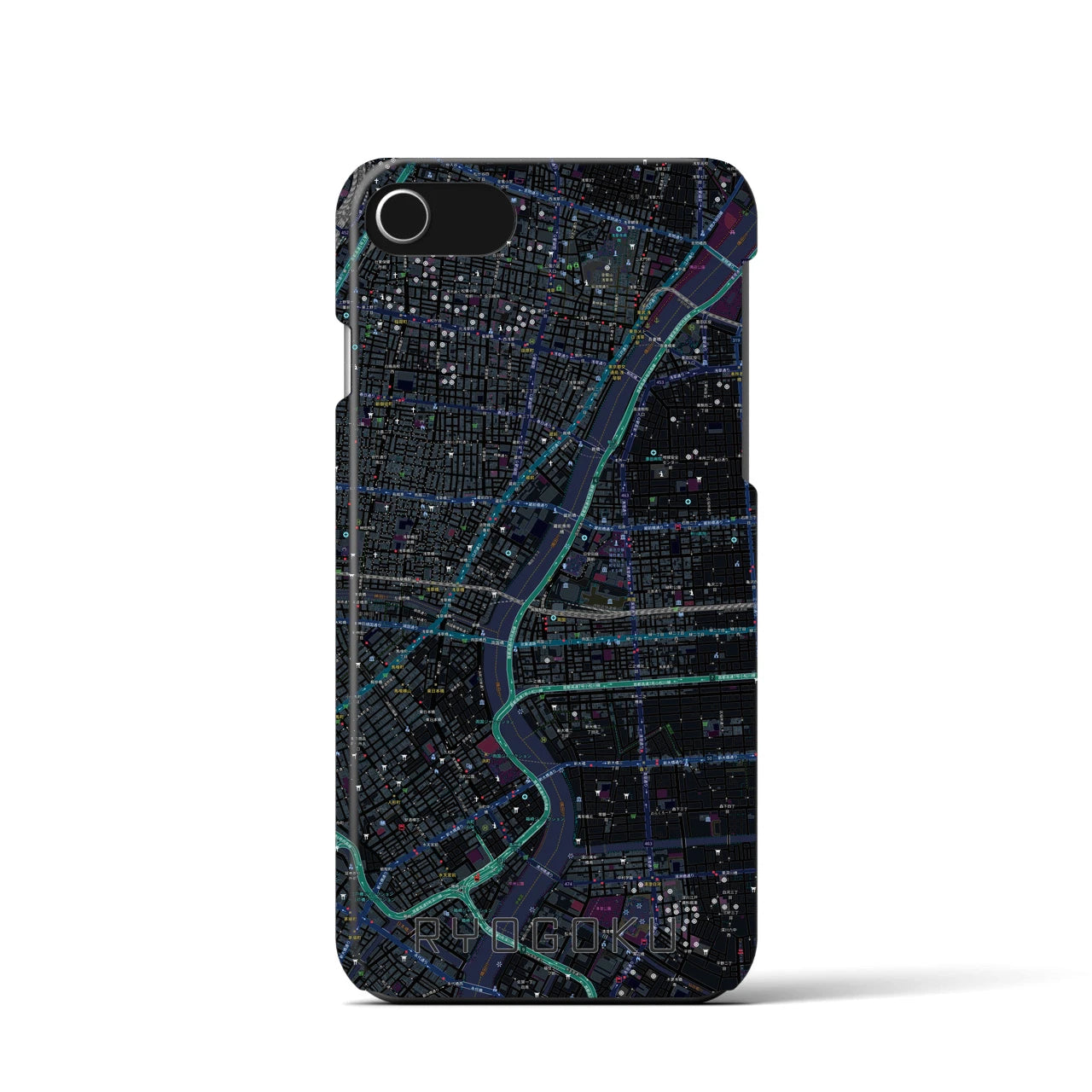 【両国(東京都)】地図柄iPhoneケース(バックカバータイプ)