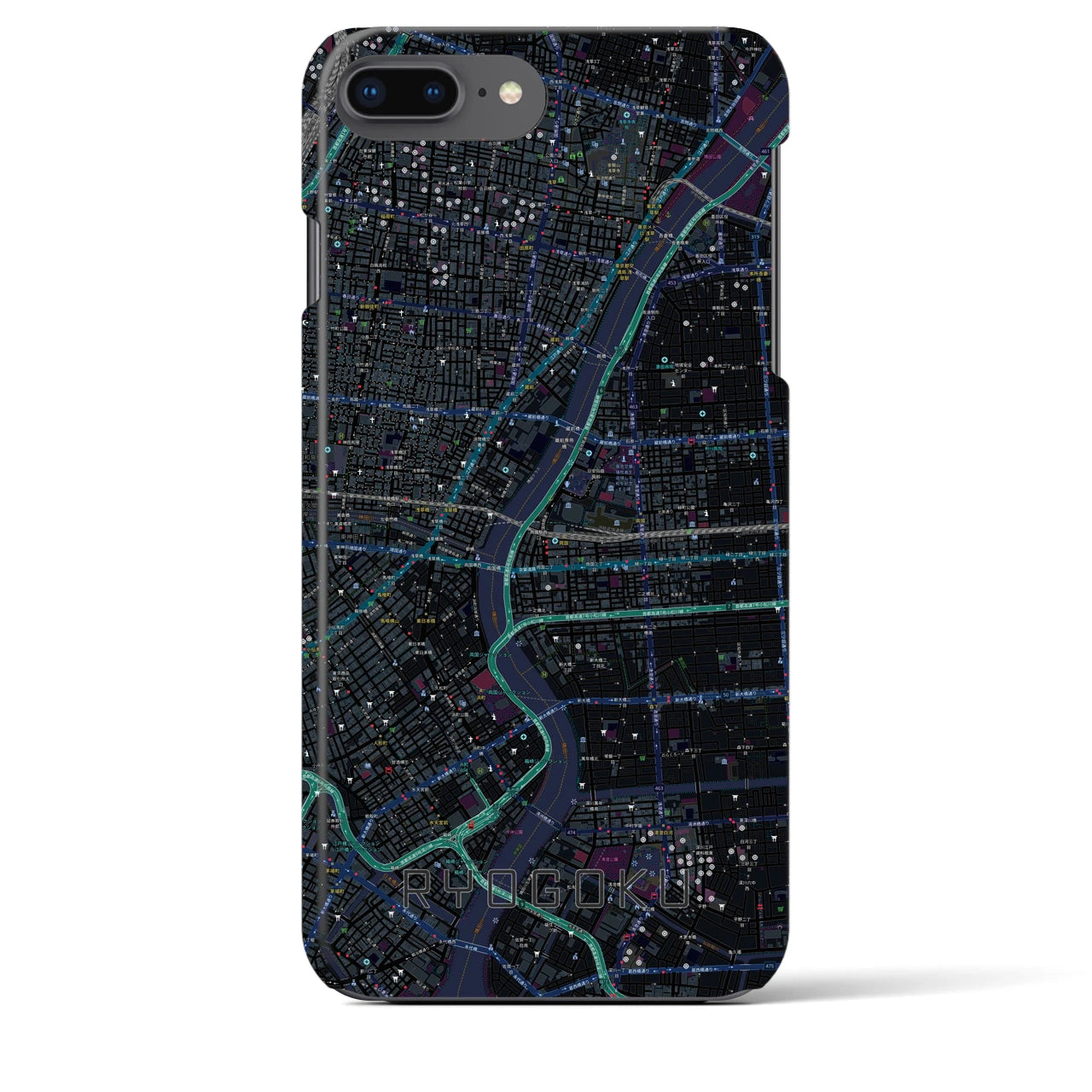 【両国(東京都)】地図柄iPhoneケース(バックカバータイプ)