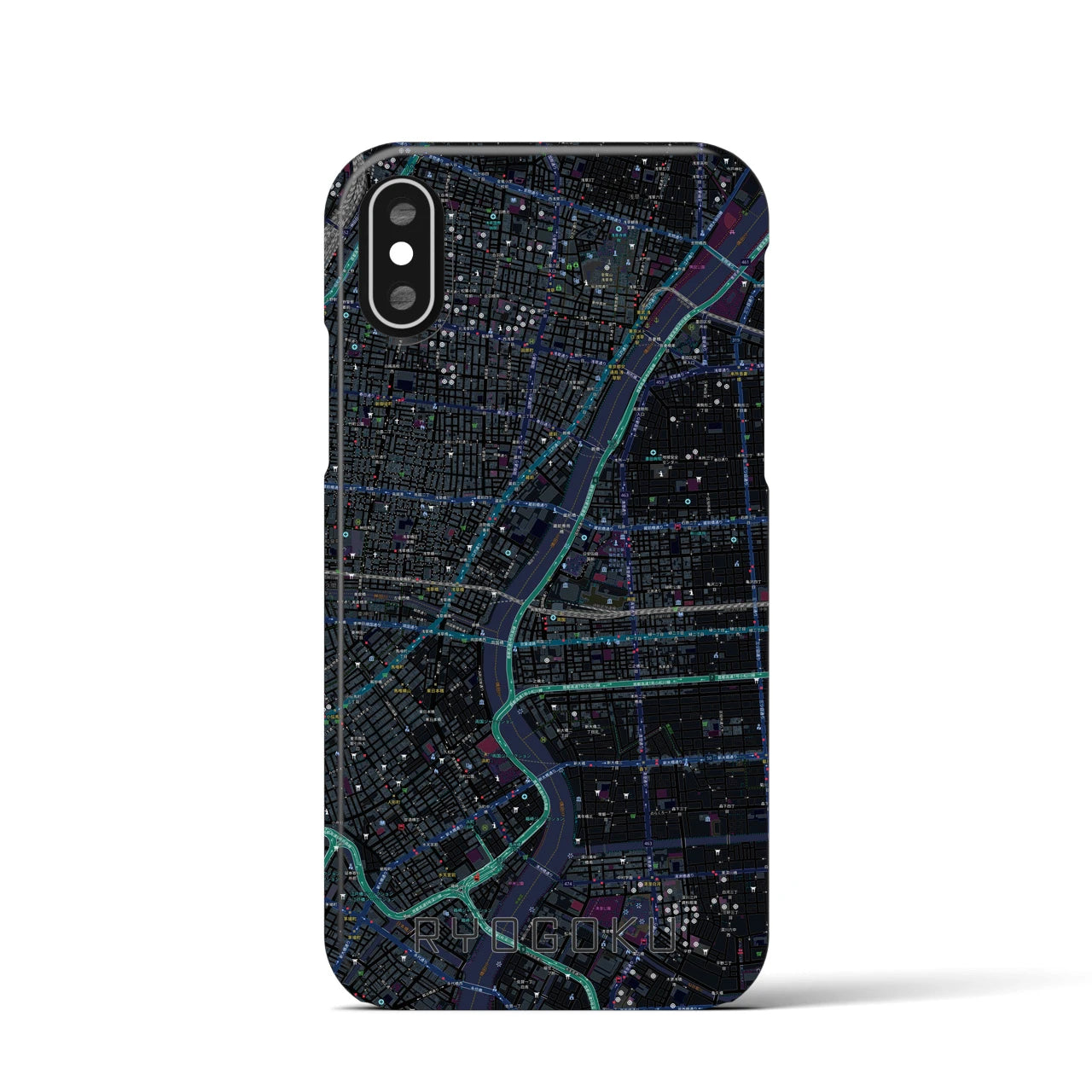 【両国(東京都)】地図柄iPhoneケース(バックカバータイプ)