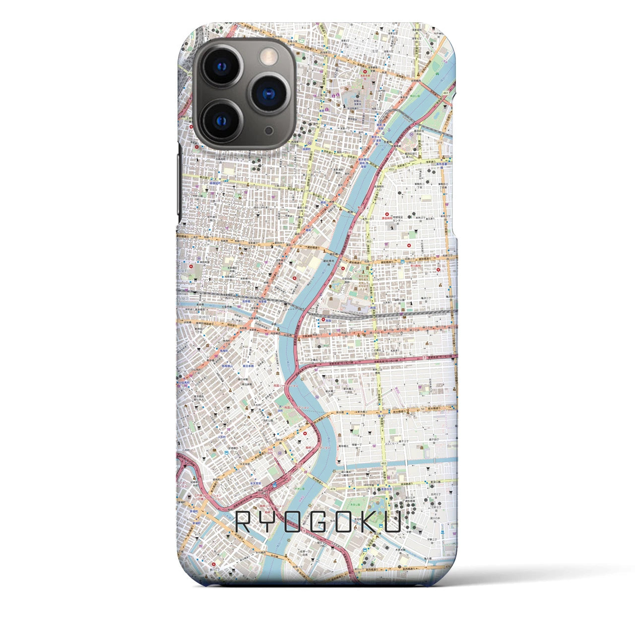 【両国(東京都)】地図柄iPhoneケース(バックカバータイプ)