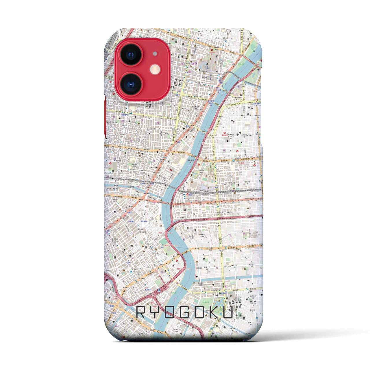 【両国(東京都)】地図柄iPhoneケース(バックカバータイプ)